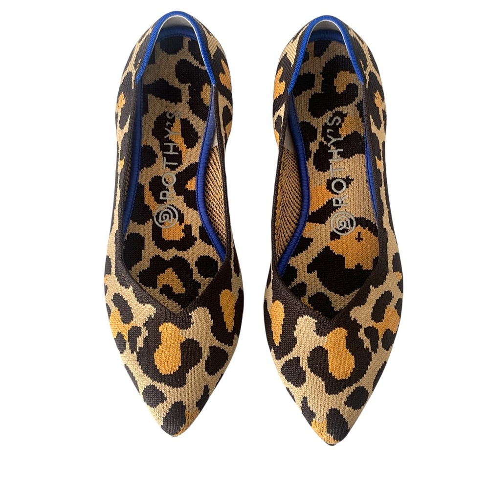 Rothy’s Big Cat Leopard Print pointed flats 9